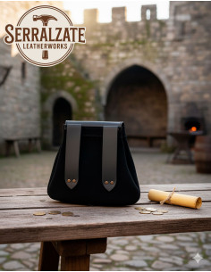 Middeleeuwse bedelzak model Arcana, zwarte kleur 2