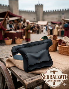 Bolso medieval Vagabundo, tipo riñonera, con cremallera