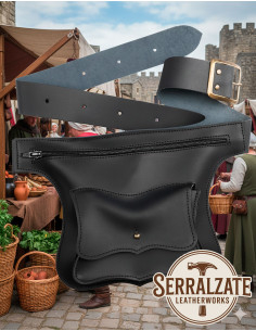 Bolso medieval Vagabundo, tipo riñonera, con cremallera 2