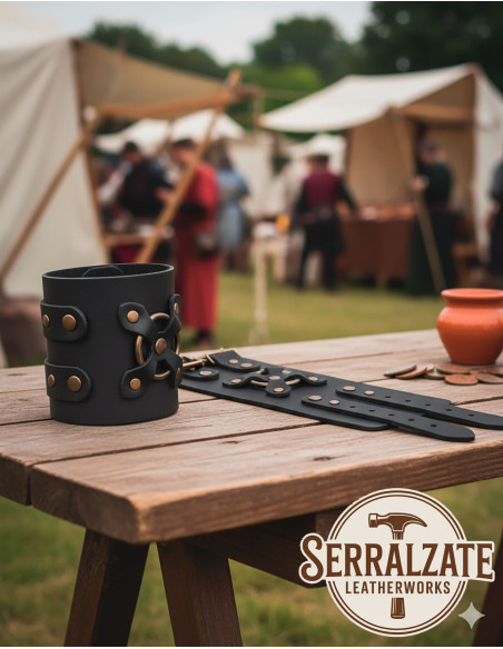 Medieval armbånd Alejandro i sort (1...