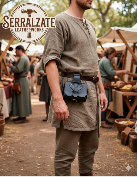 Bolso medieval en cuero modelo...