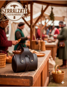 Medieval læderhåndtaske model Emeritano, brun 2