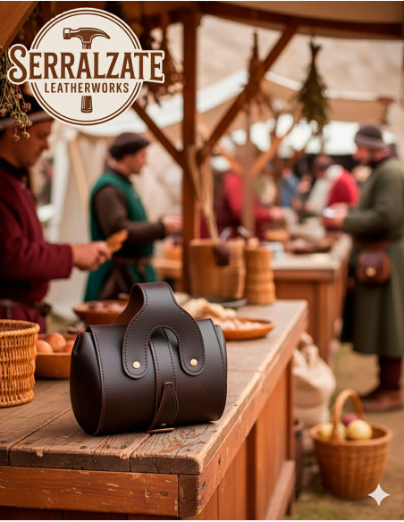Bolso medieval en cuero modelo...