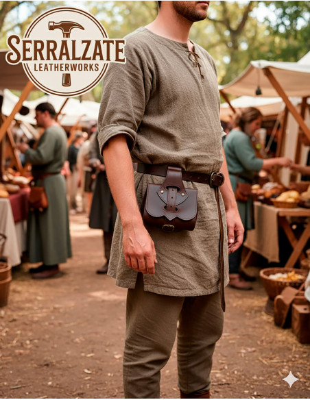 Bolso medieval en cuero modelo...