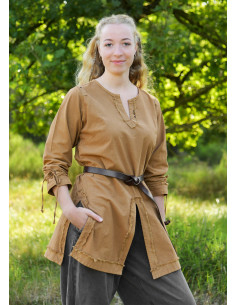 Mittelalterliche braune Tunika im Yrsa-Modell, mit... 2