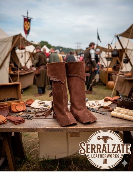 Mittelalterliche Lederbeinschützer...