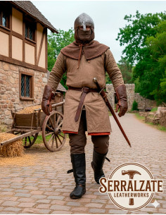 Mittelalterliche Beinschützer aus Leder im Modell... 2