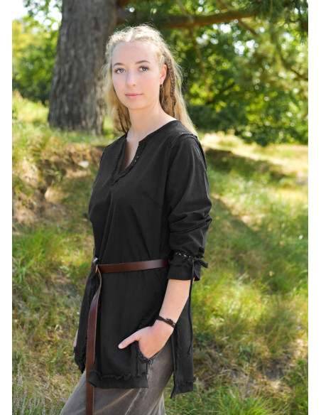 Middelalderbrun Yrsa-modelt tunika,...
