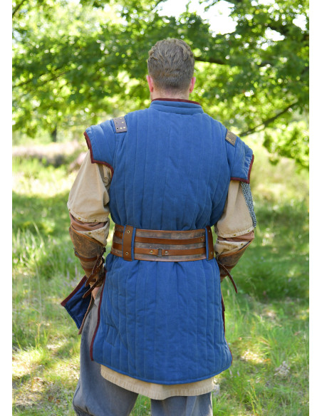 Middelaldergambeson i blå-brun med...