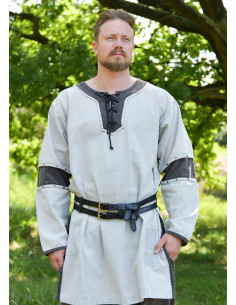 Túnica medieval gris desgastada modelo Sigval