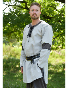 Túnica medieval gris desgastada modelo Sigval 2