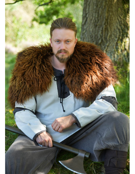 Middelaldergrå slidt tunika model Sigval