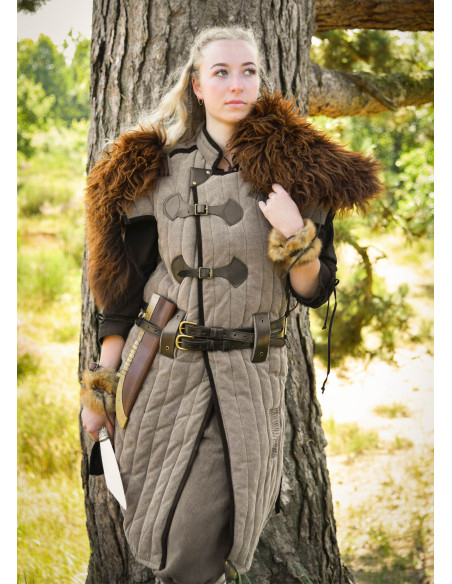 Gambesón medieval marrón-negro...