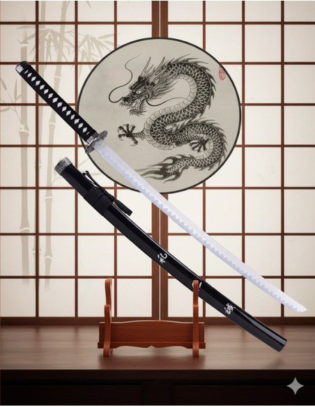 Dekorativ katana tsuba Drage og...