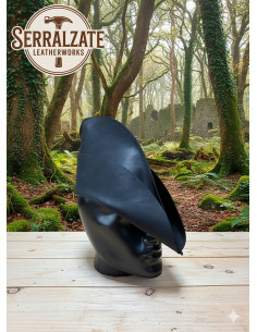 Gorro medieval en cuero modelo Rolf, color negro