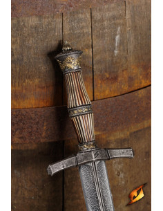 Pirathåndkniv til middelalder LARP, træfarvet skaft (55cm). 2