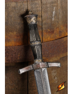Daga medieval pirata para LARP, mango acabado ennegrecido... 2