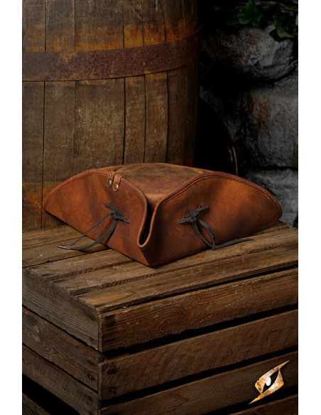 Einfacher Pirat-Hut aus Leder, braune...