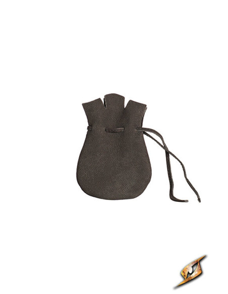 Piratenbuidel van leer, zwart van kleur