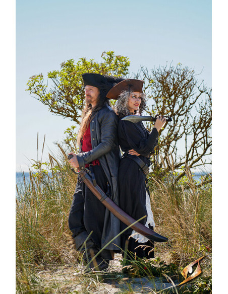 Buesa til bueskjold i læder, brun