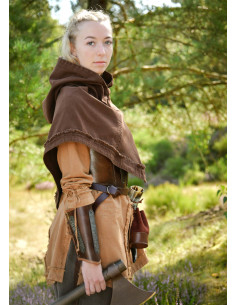 Gugel medieval en algodón modelo Stig, color marrón 2