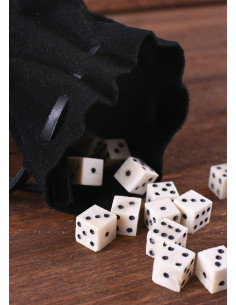 Middeleeuwse grote leren collectebus, zwart van kleur 2