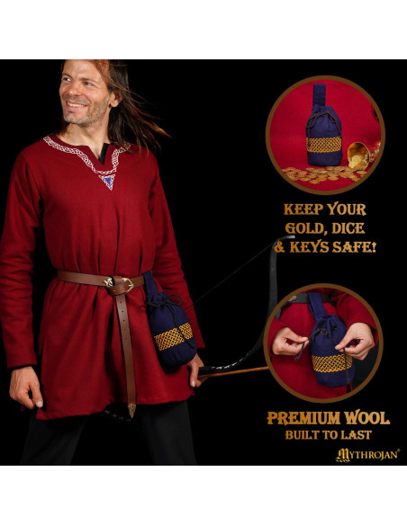 Bolso medieval de lana bordada para...