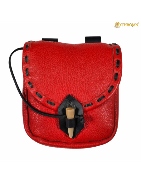 Bolso medieval en cuero con cierre de... Bolso medieval en cuero con cierre de...