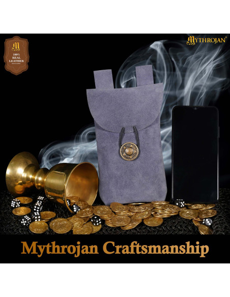 Bolsa limosnera medieval en piel de...