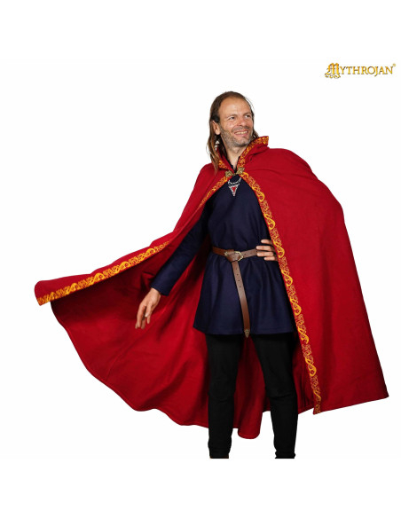 Capa medieval en lana con bordes...