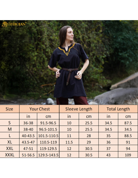 Túnica vikinga en algodón cuello...