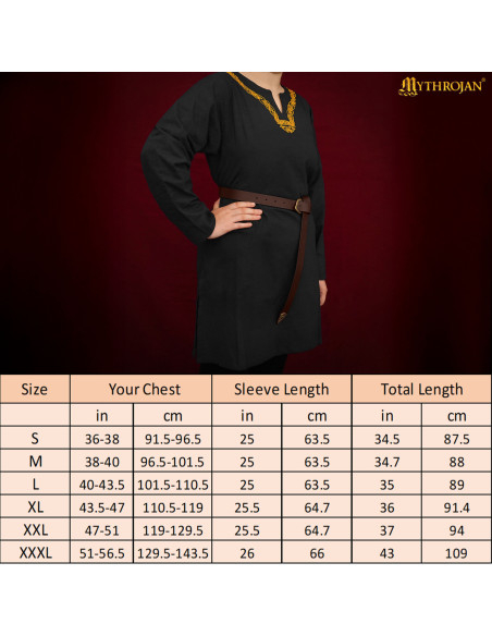 Viking tuniek van katoen met lange...