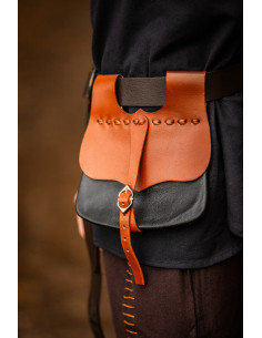 Bolso riñonera medieval en cuero modelo Albrecht, color...