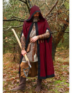 Capa medieval en algodón modelo Theves, color burdeos