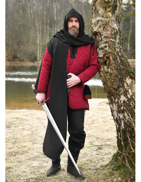 Medieval tørklæde med hætte i bomuld,...