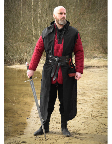 Medieval tørklæde med hætte i bomuld,...