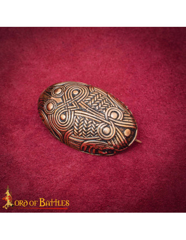 Broche medieval vikingo tortuga en bronce S. IX-X
