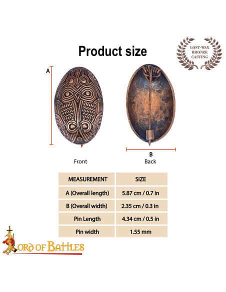 Viking-Mittelalter-Broche aus Bronze...