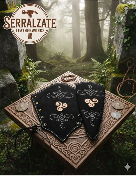 Brazaletes arquero cuero serraje...