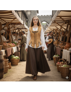 Corpiño medieval mostaza 2