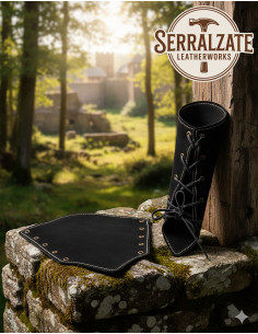 Armschienen für Torwart Silvano aus schwarzem Wildleder 2