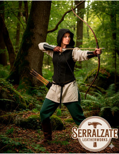 Chaleco sombra medieval para mujer en negro 2