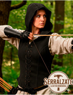 Chaleco sombra medieval para mujer en negro