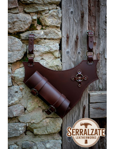 Leder-Gürtel für Schwerter Modell Fernando, Dunkelbraun
