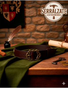 Mittelalterlicher Godfrey-Gürtel aus Leder - Dunkelbraun 2