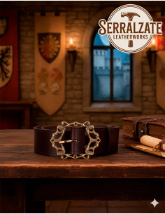Mittelalterlicher Godfrey-Gürtel aus Leder - Dunkelbraun