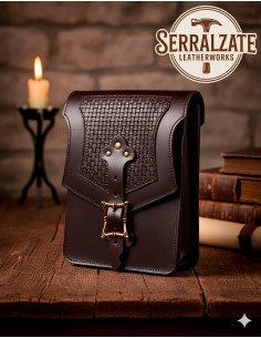 Bolso bandolera medieval Constanza, color marrón oscuro