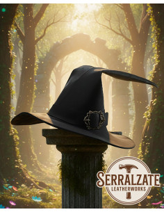 Sombrero en cuero del Mago del Reino, color negro 2