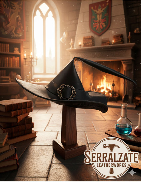 Sombrero en cuero del Mago del Reino,...