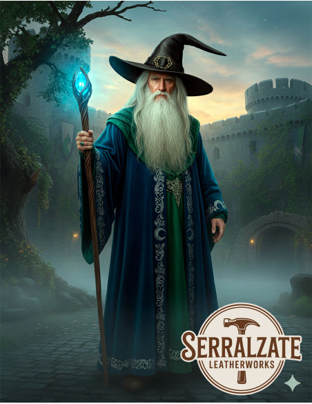 Sombrero en cuero del Mago del Reino,...